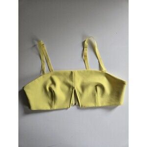 Yellow Bra Crop Top Women's Size L Cutout Vacation Summer